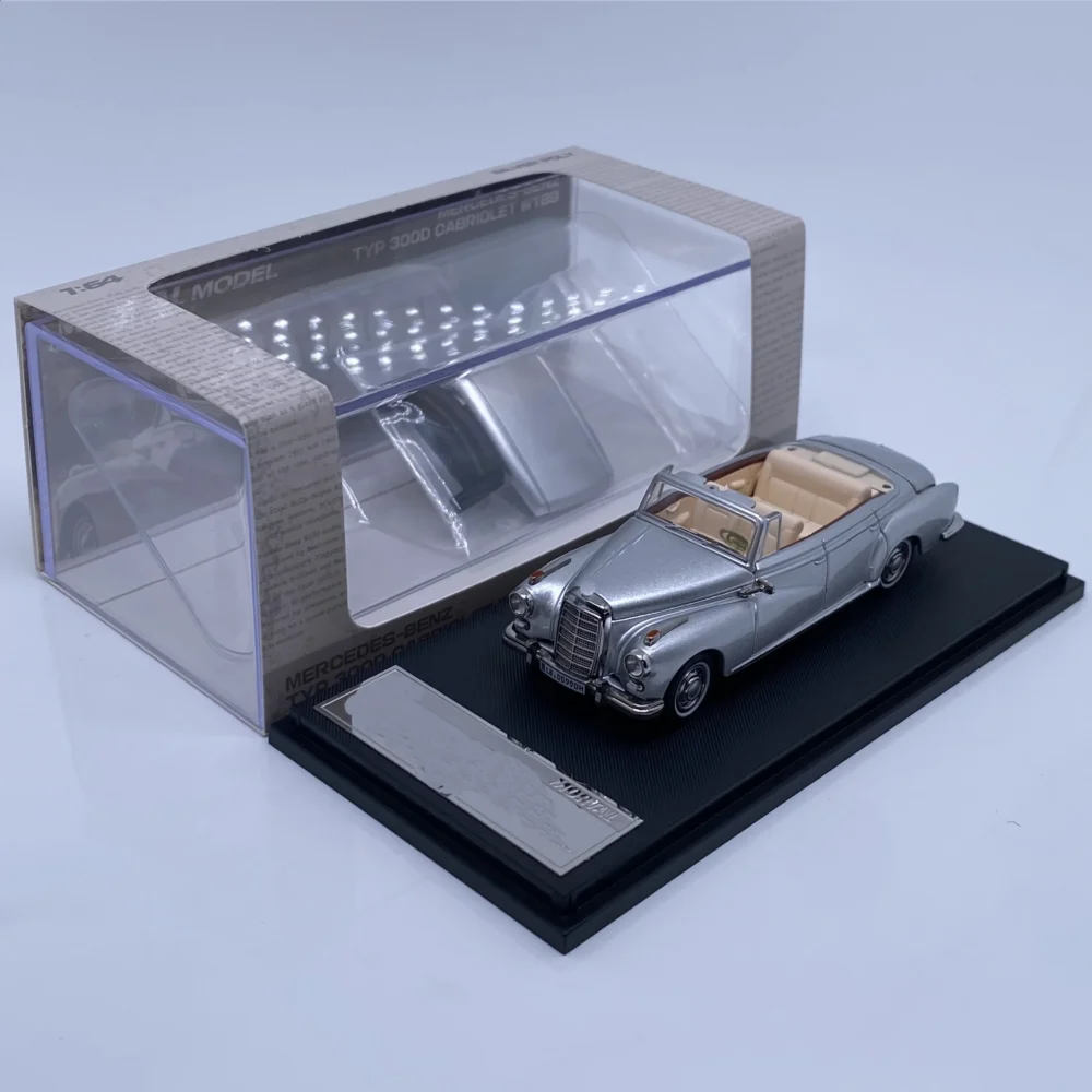 Mortal 1:64 Mercedes 300D Convertible Retro Silver Diecast Car Model