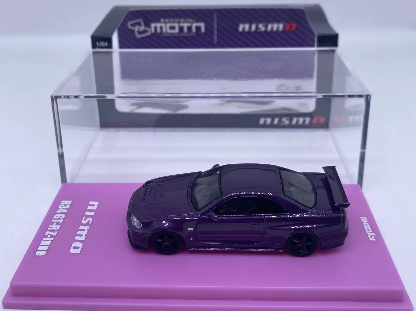 Kyosho 1:64 R34 GT-R Z-tune 2025 HEC Purple Diecast Model Car - Image 2