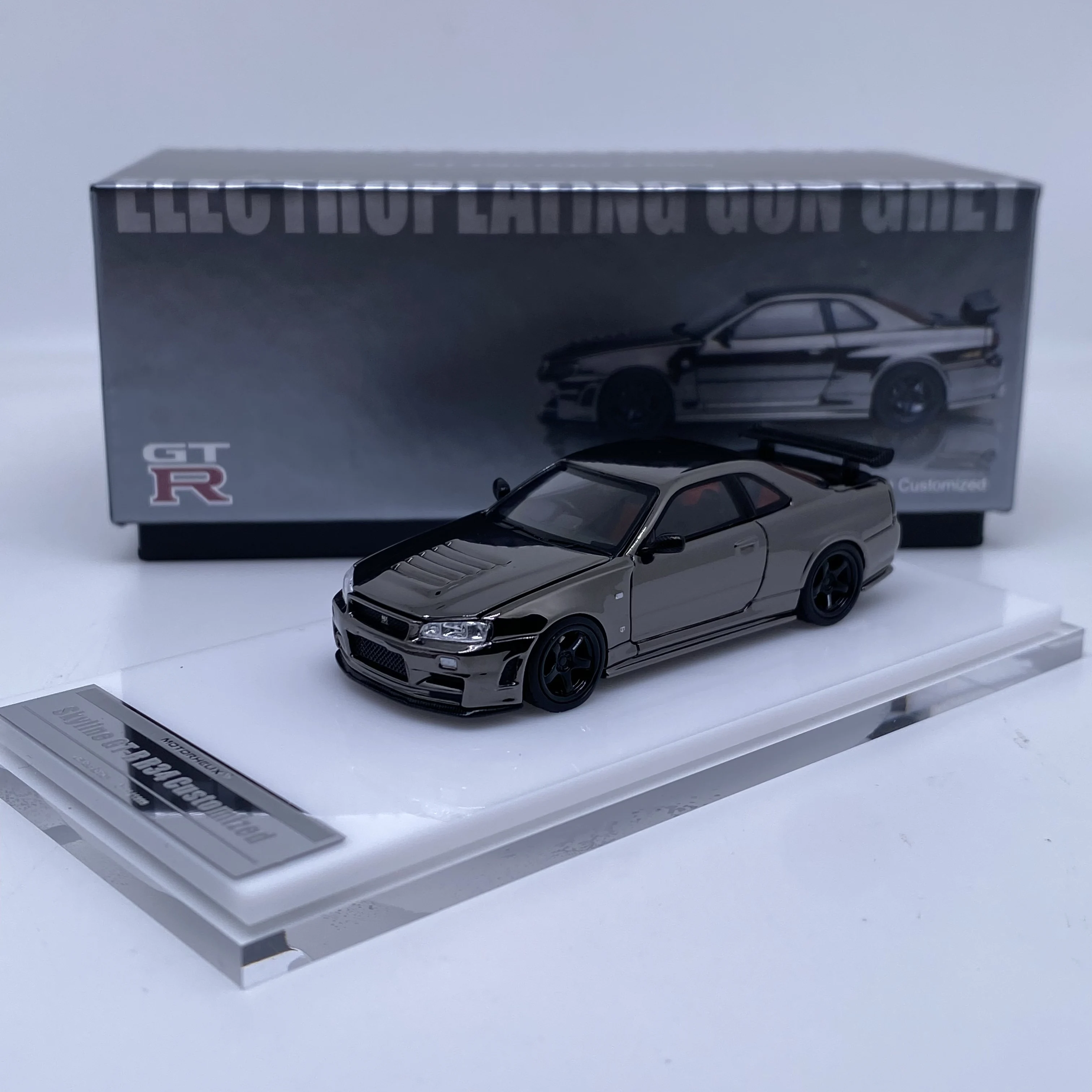MOTORHELIX 1:64 Skyline GT-R(R34) Nismo Customized Beijing Exhibition HEC 2025 Exhibit limited alloy car model - Image 3