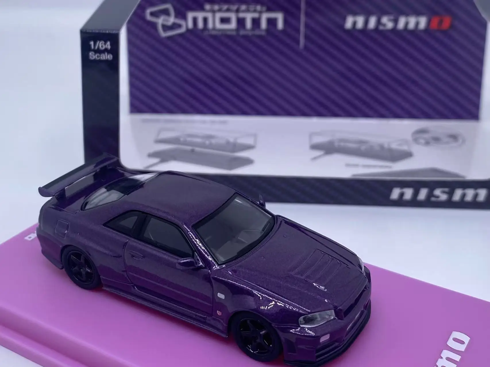 Kyosho 1:64 R34 GT-R Z-tune 2025 HEC Purple Diecast Model Car - Image 3