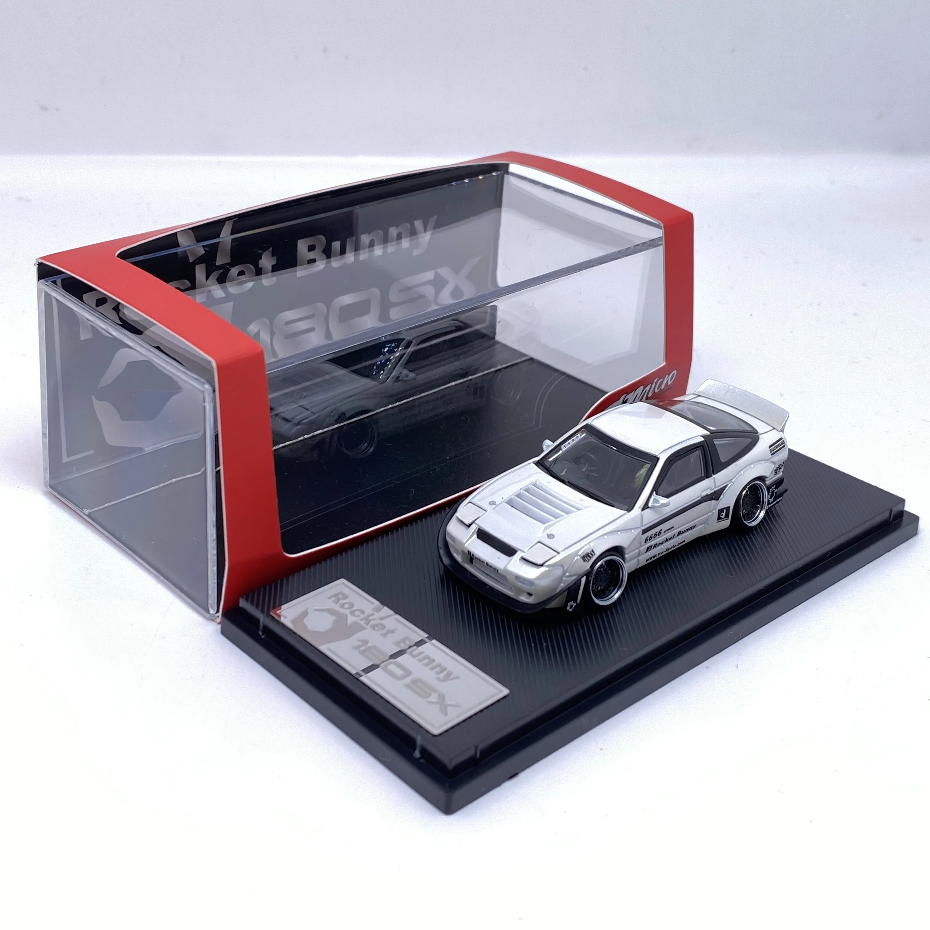 Micro Turbo 1:64 180SX Rocket Bunny Metal White Limited999 Diecast Model Car