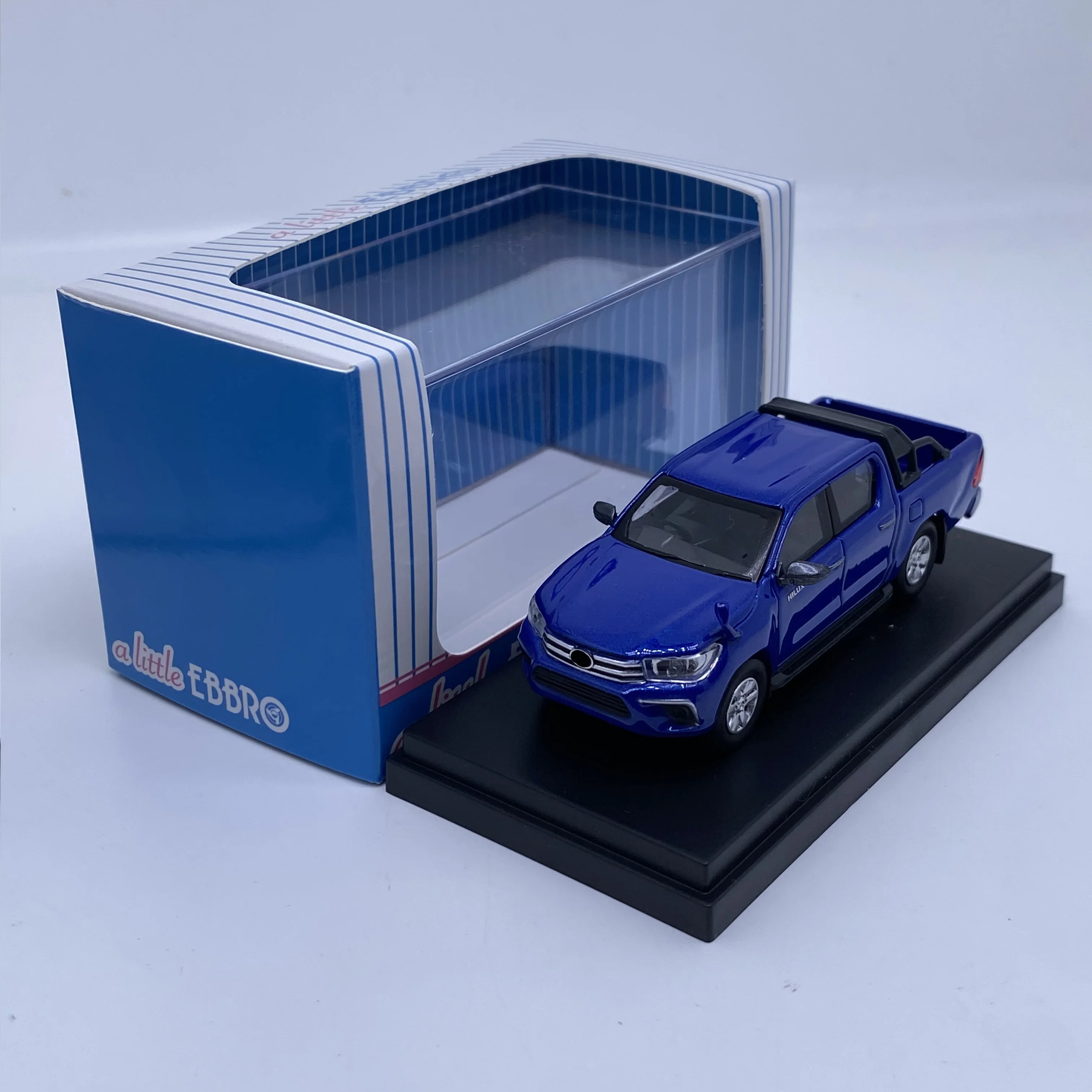 EBBRO 1:64 Toyota Hilux Collection and Display of Automobile Model of Pickup Truck Alloy Blue