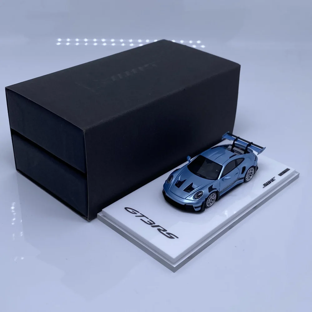 SUHE 1:64 911 Gt3 Rs Light Blue Diecast Car Model HEC